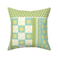 Checkerboard Tote - Victorian Green and Lemon - flexible kit plus bonus