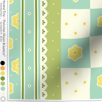 Checkerboard Tote - Victorian Green and Lemon - flexible kit plus bonus