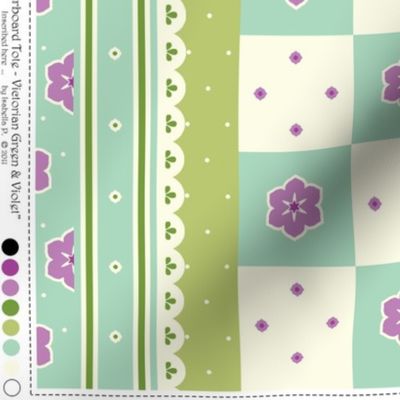 Checkerboard Tote - Victorian Green and Violet (click to see project photographs)