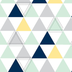 Yellow Hamptons Triangle Quilt