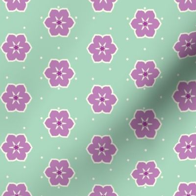 Cream Dots Floral - Victorian Violet