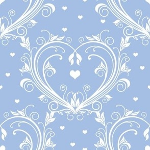 All Hearts Day in white on blueberry