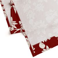 Water Lily print ivory oxblood