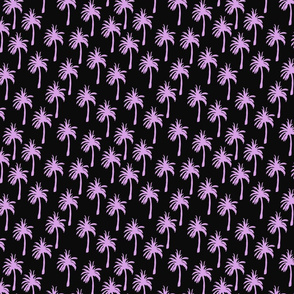 Lavender Palm Trees on Black