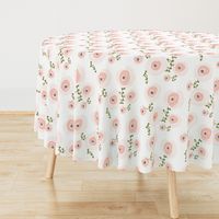 Pale Watercolor Floral - Peach, Blush, Grey, Olive Floral