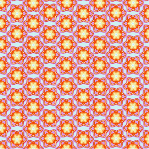 Bright Orange & Lavender Floral Pattern