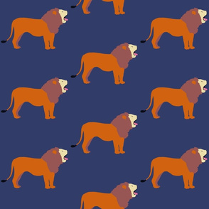 LEo  lion on blue for kids pjs, etc