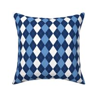 Blue Argyle Diamond Pattern Preppy Pattern, Light Blue and Dark Blue