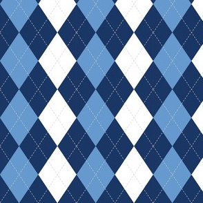 Blue Argyle Diamond Pattern Preppy Pattern, Light Blue and Dark Blue