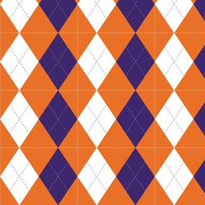 Orange and Purple Argyle Diamond Pattern Tigers