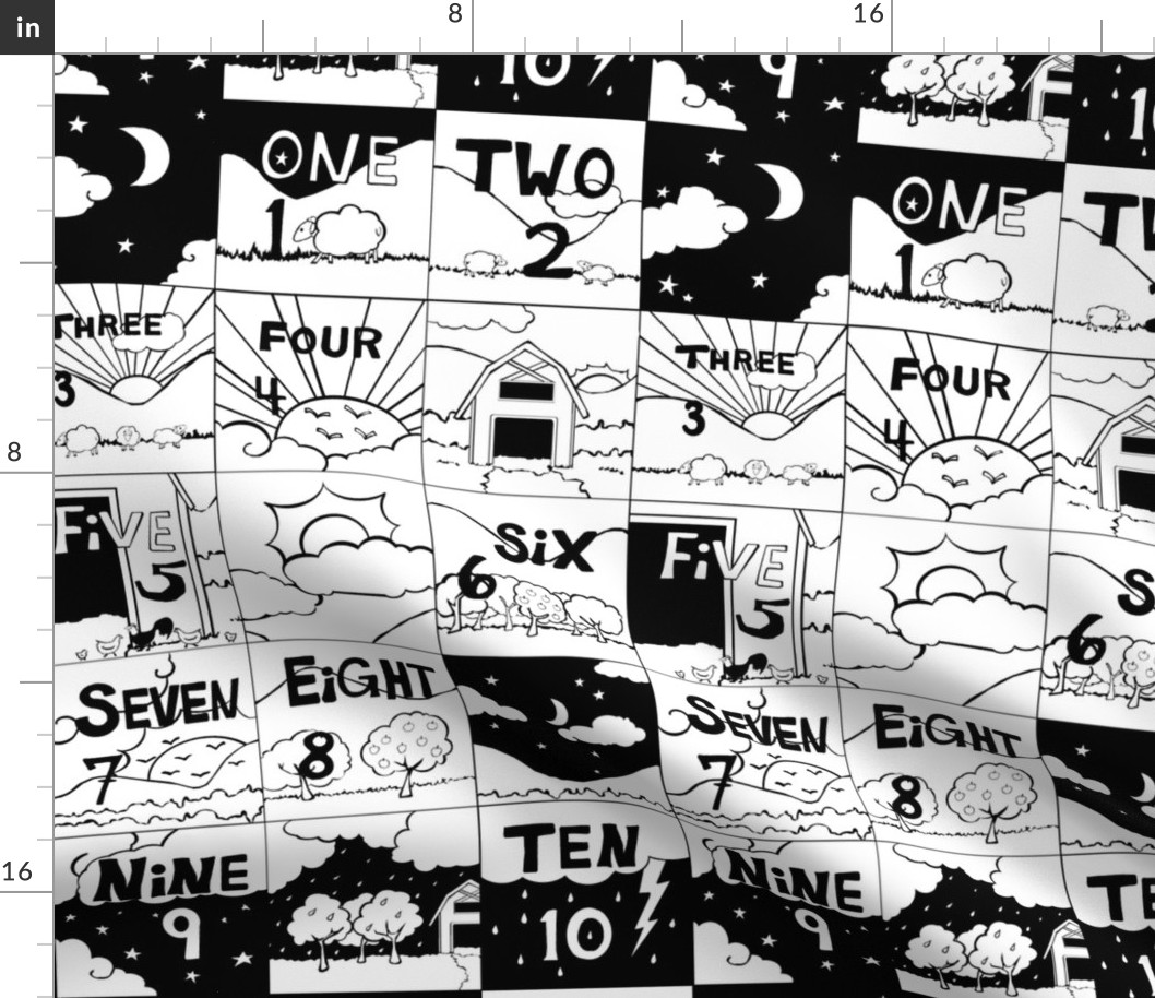 Numbers Quilt b&w