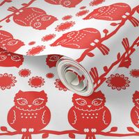 owl border in red