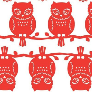 owl border in red