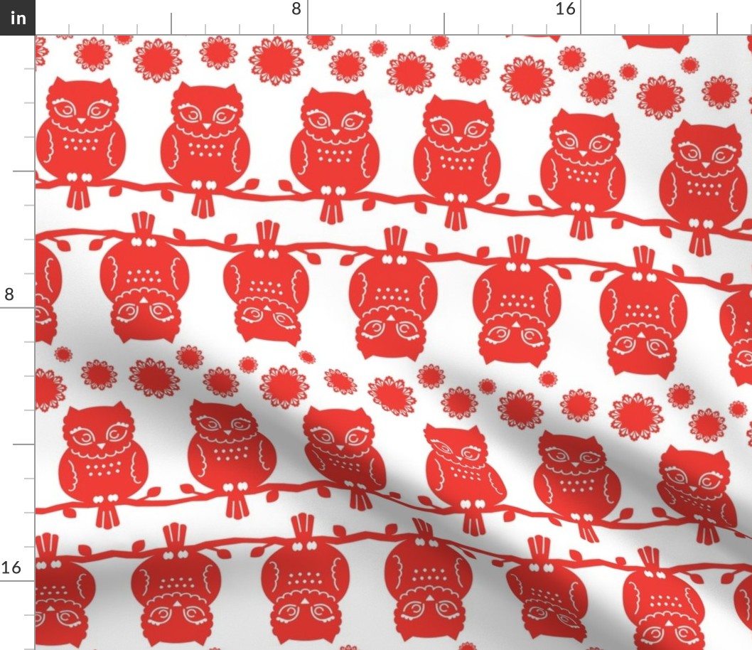 owl border in red
