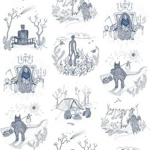 Monster toile - small scale (blue)