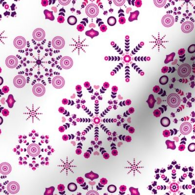 Cool ice flower snow flake design in bright pink