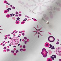 Cool ice flower snow flake design in bright pink