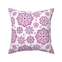 Cool ice flower snow flake design in bright pink