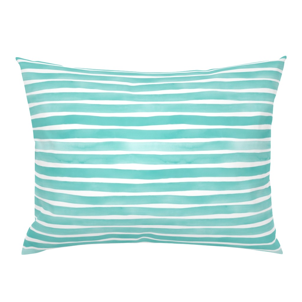 Watercolor Stripes M+M Aqua by Friztin