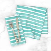 Watercolor Stripes M+M Aqua by Friztin