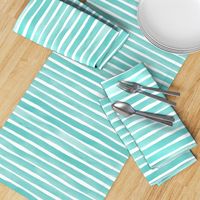 Watercolor Stripes M+M Aqua by Friztin