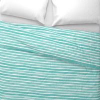 Watercolor Stripes M+M Aqua by Friztin