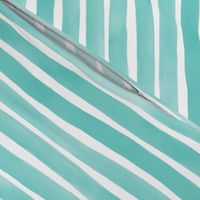 Watercolor Stripes M+M Aqua by Friztin