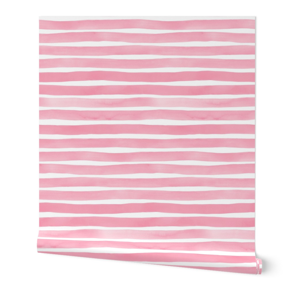 Watercolor Stripes M+M Bubblegum by Friztin