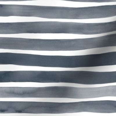 Watercolor Stripes M+M Navy Black by Friztin