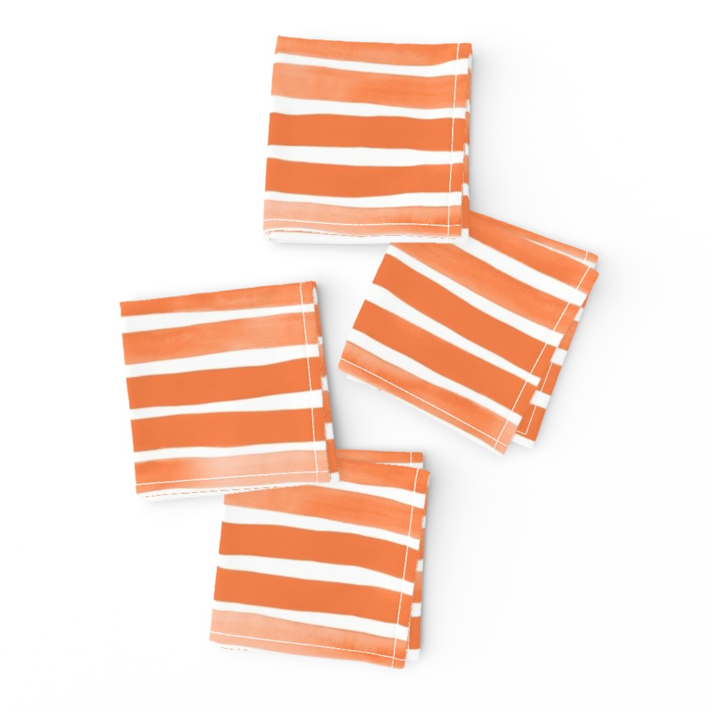 Watercolor Stripes M+M Tangerine by Friztin