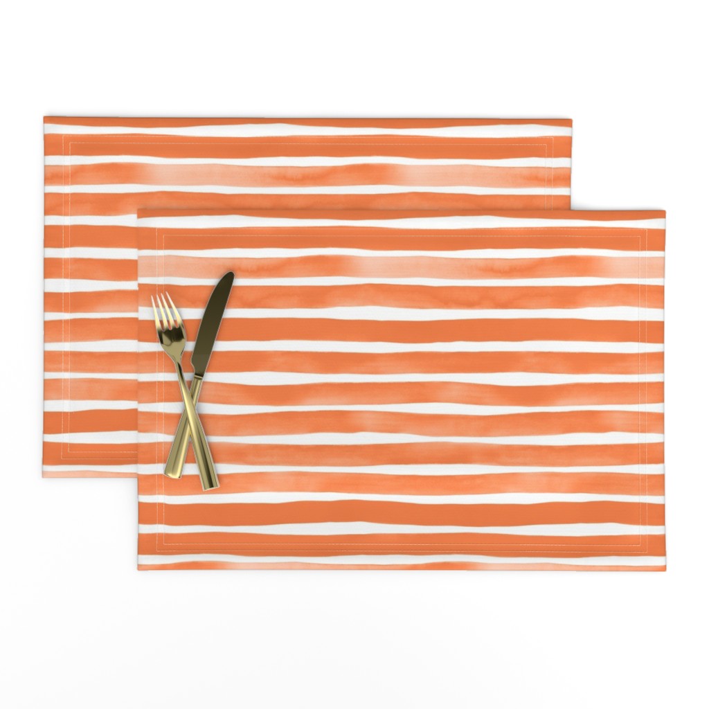 Watercolor Stripes M+M Tangerine by Friztin