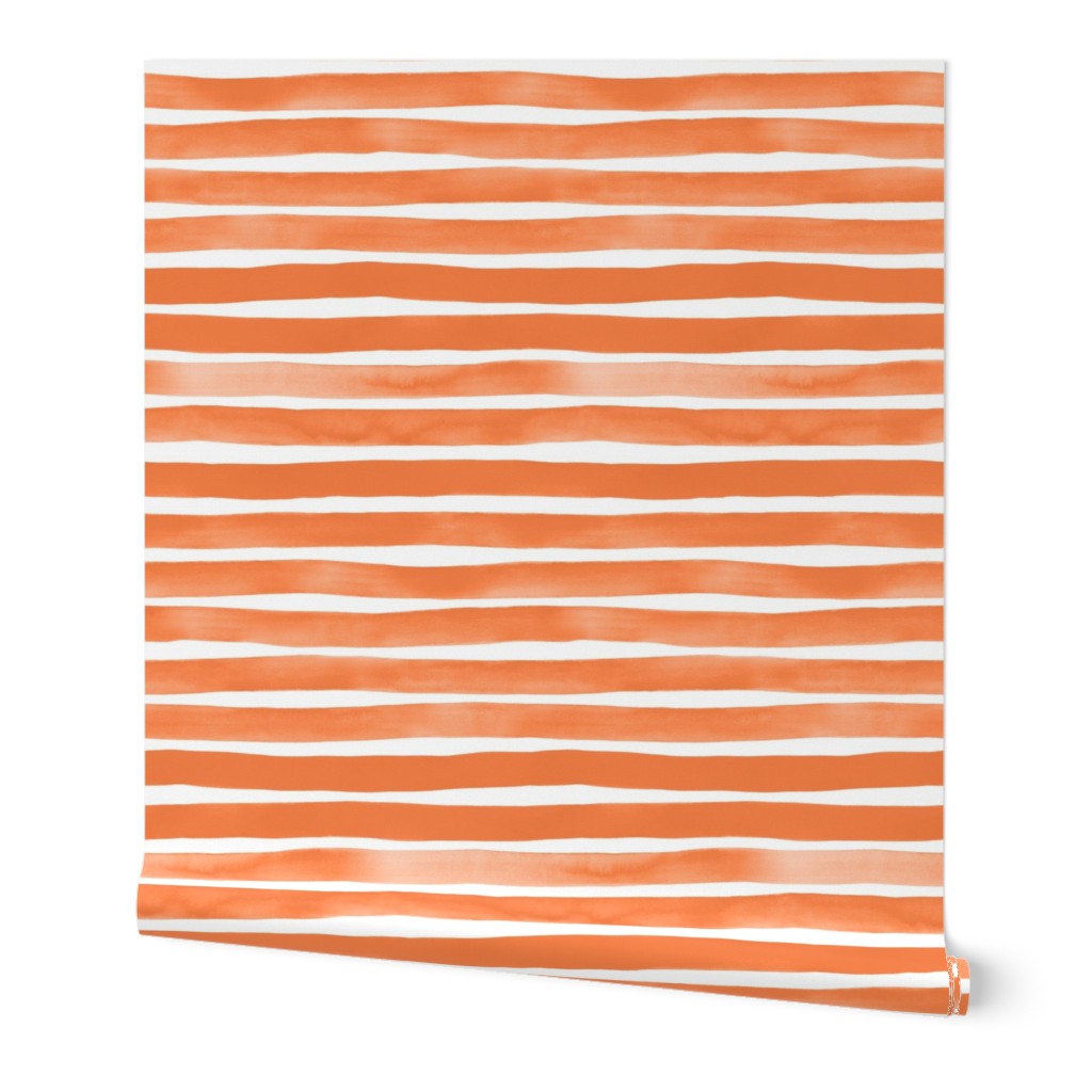 Watercolor Stripes M+M Tangerine by Friztin