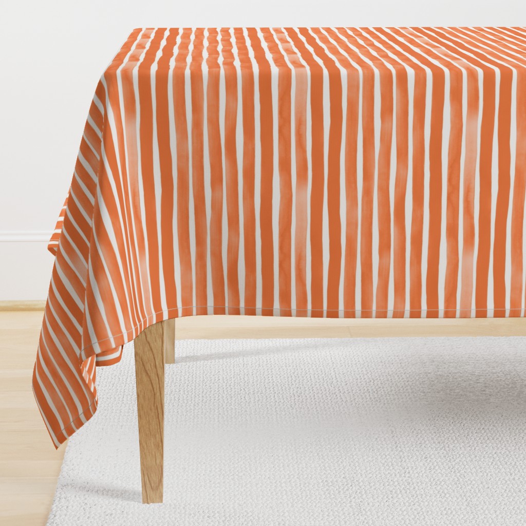 Watercolor Stripes M+M Tangerine by Friztin