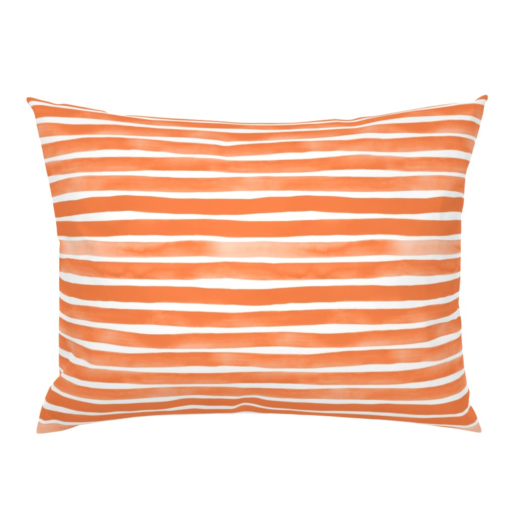 Watercolor Stripes M+M Tangerine by Friztin