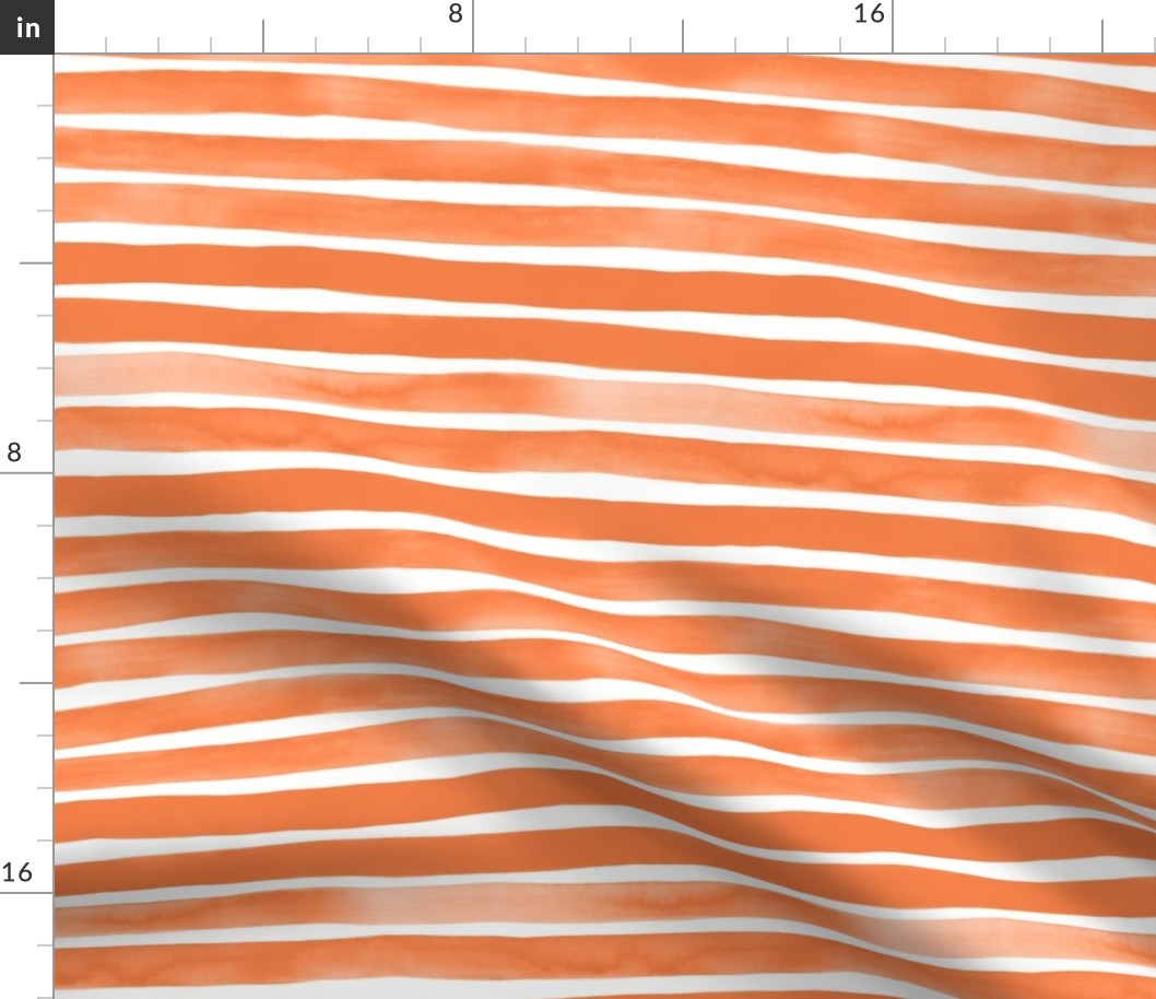 Watercolor Stripes M+M Tangerine by Friztin