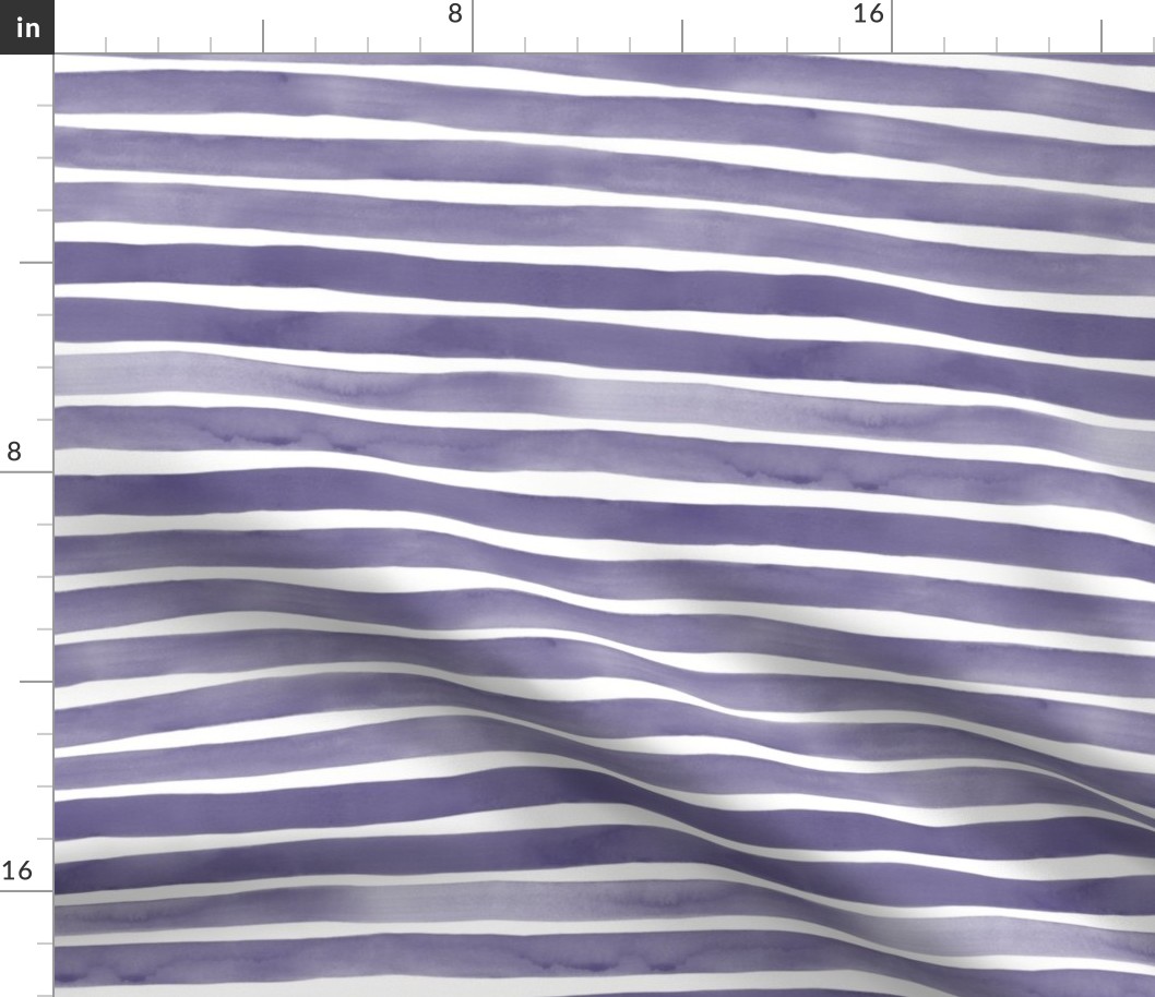 Watercolor Stripes M+M Royal Purple by Friztin