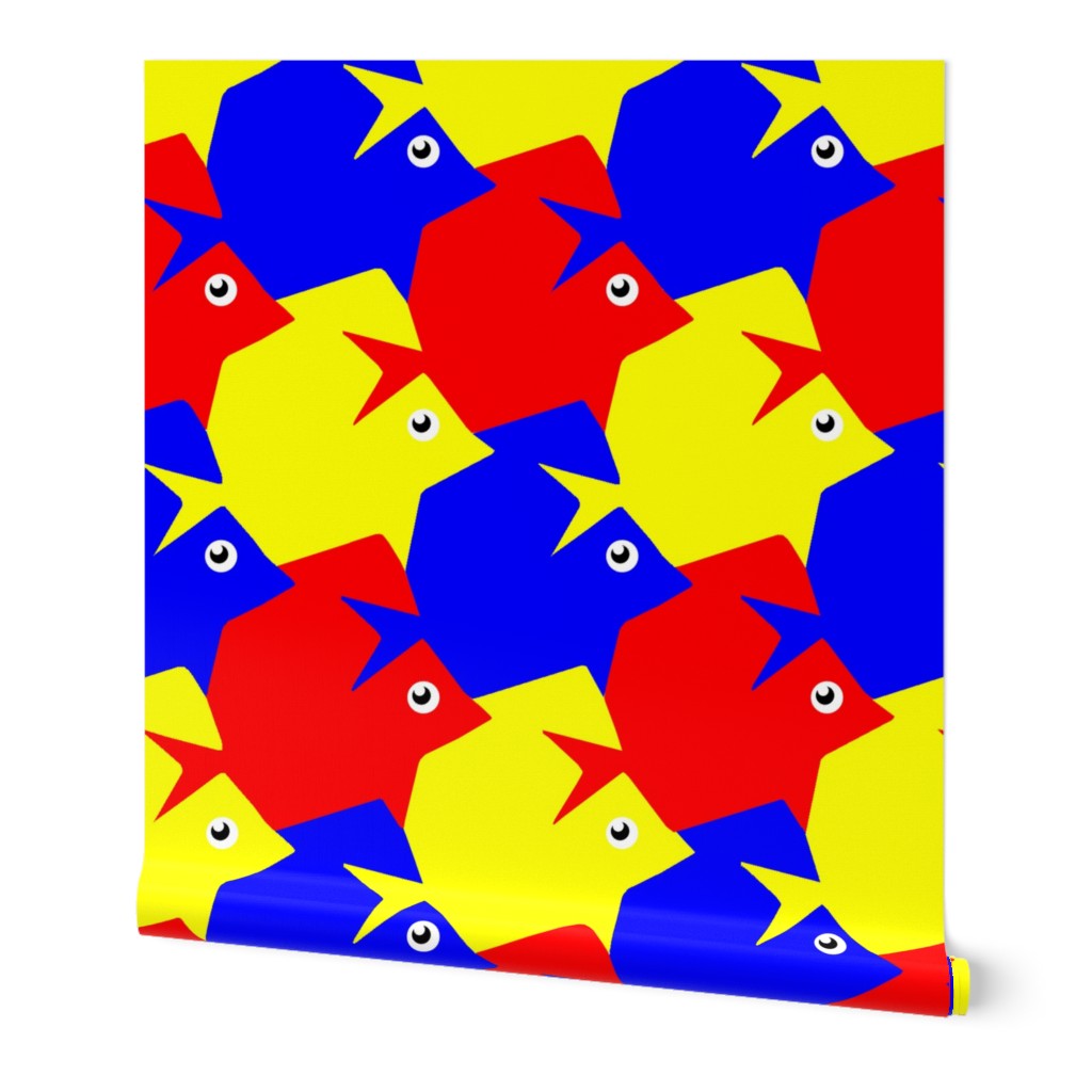 Tesselating Fish Primary Colors