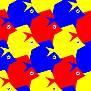 Tesselating Fish Primary Colors