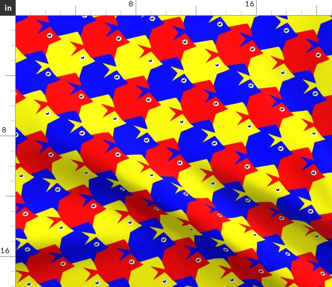 Tesselating Fish Primary Colors