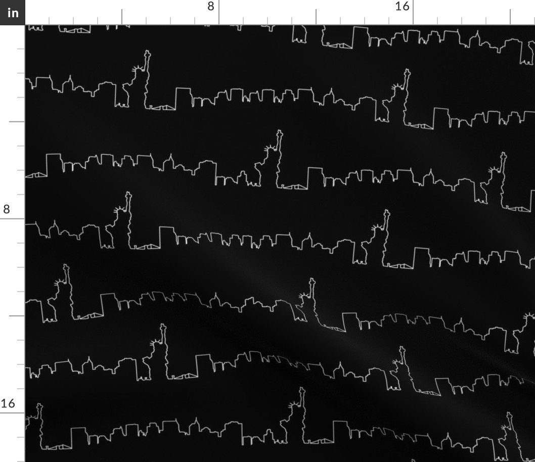 NYC Skyline on Black // Small