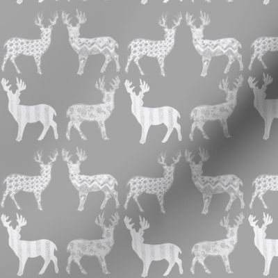  Meadow Deer White on Gray