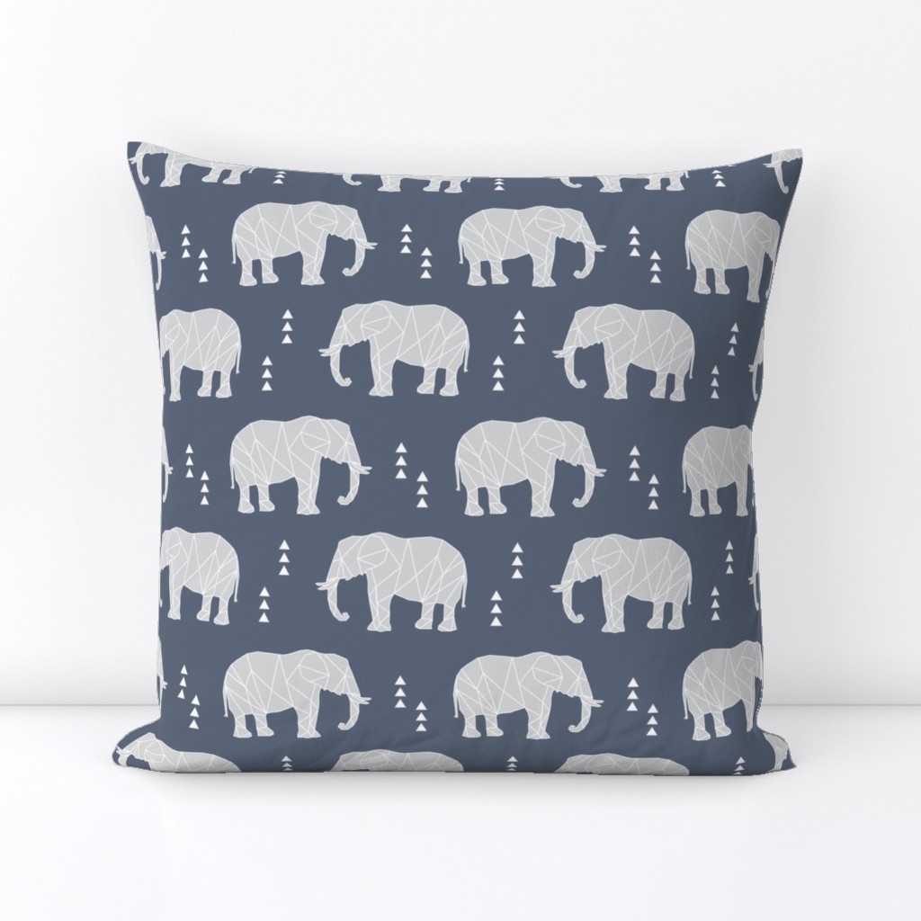 Geometric Elephant // dark blue