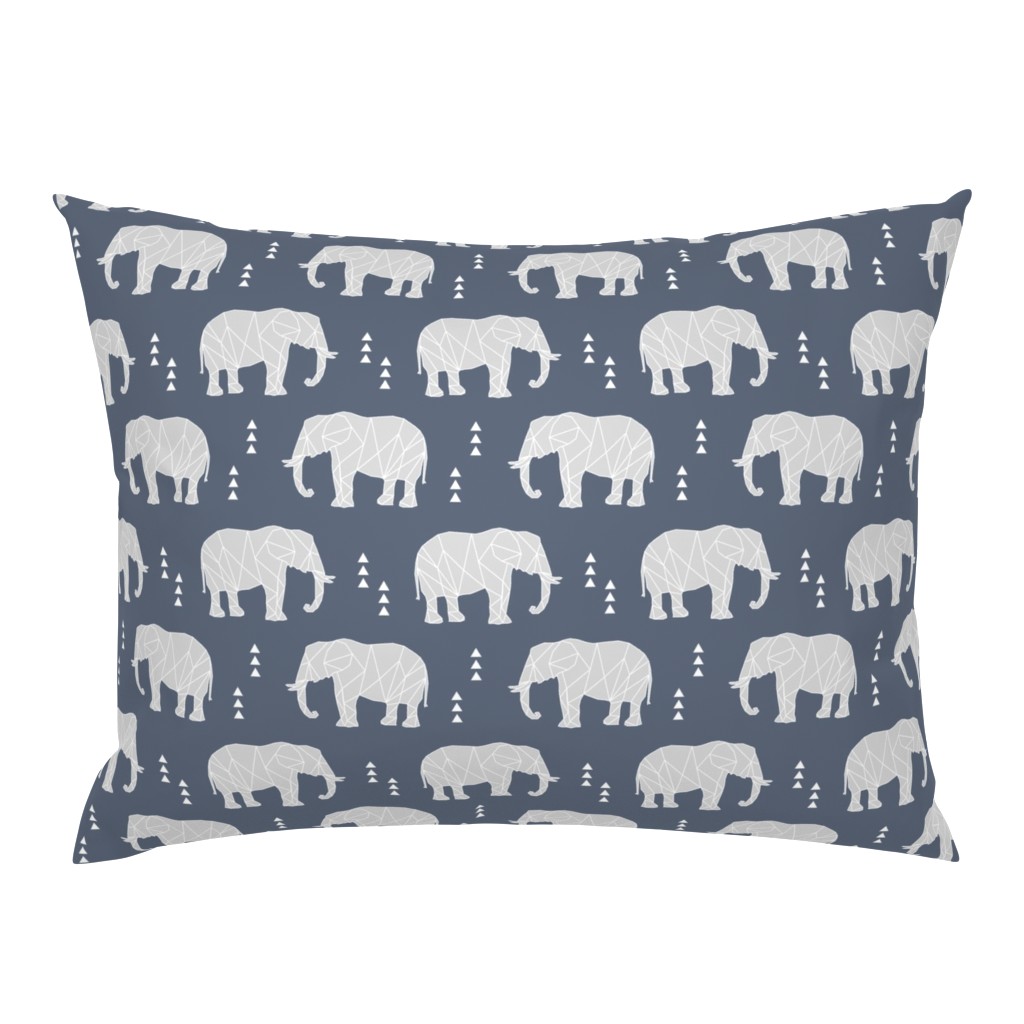 Geometric Elephant // dark blue