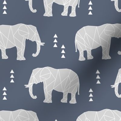 Geometric Elephant // dark blue