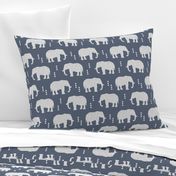 Geometric Elephant // dark blue