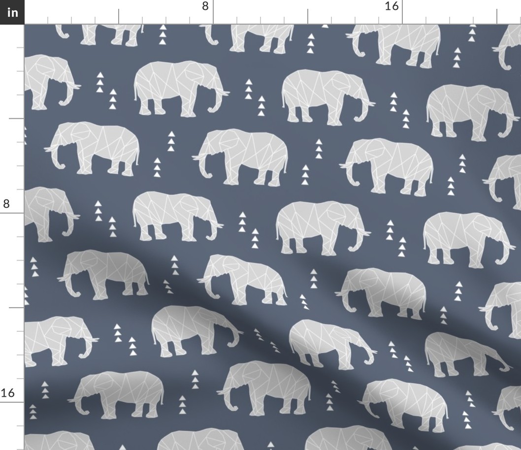 Geometric Elephant // dark blue