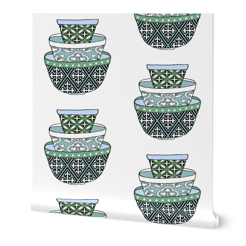 Retro Green & Blue Bowls