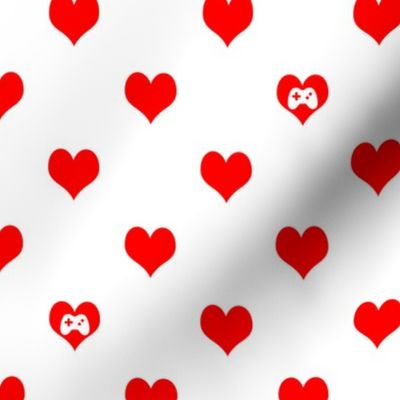 Gaming Hearts in White and Red