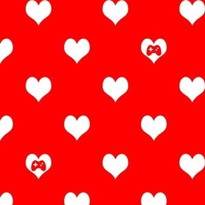 Gaming Hearts in Red and White