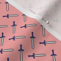 Pixel Swords on Pink